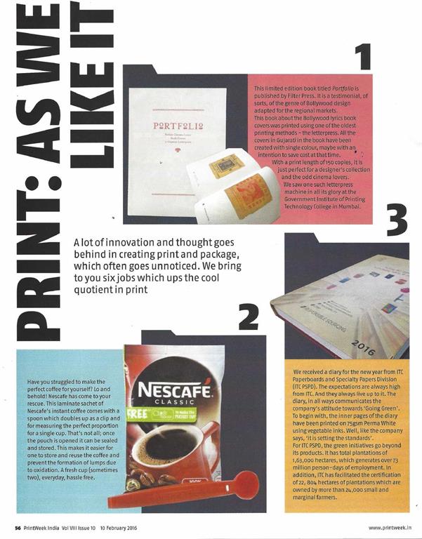 ITC Paperboards and Specialty Papers Division Print As We Like It